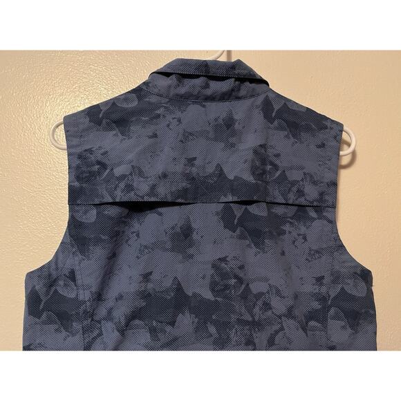 Eddie Bauer Women's Vest Blue Camo Vented Performance Utility Hiking Small - Picture 7 of 11
